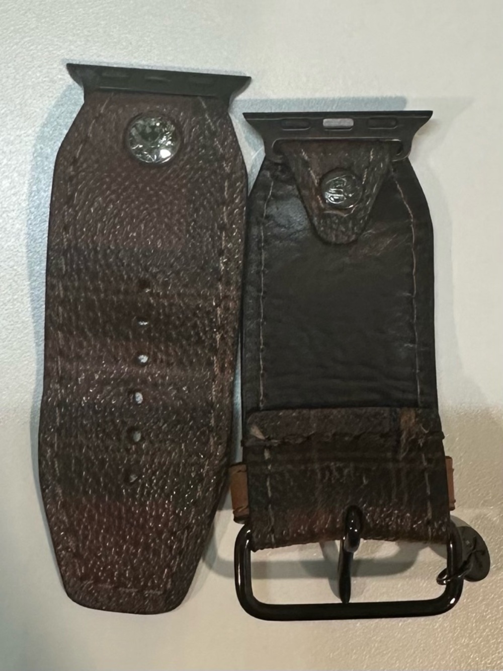 Spark’l Upcycled Ralph Lauren Brown Leather Apple Watch Band